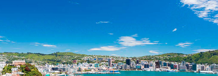 Praia de Wellington na Nova Zelândia