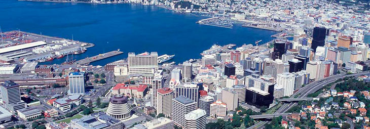 Visão aérea da cidade de Wellington Nova Zelândia