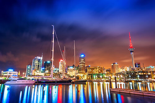 Cidade de Auckland de noite