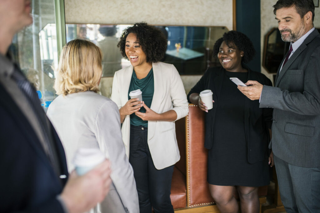 Businesswomen discussing and having fun