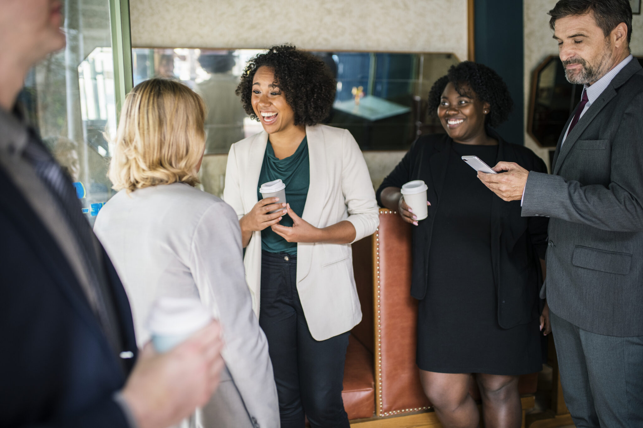 Businesswomen discussing and having fun
